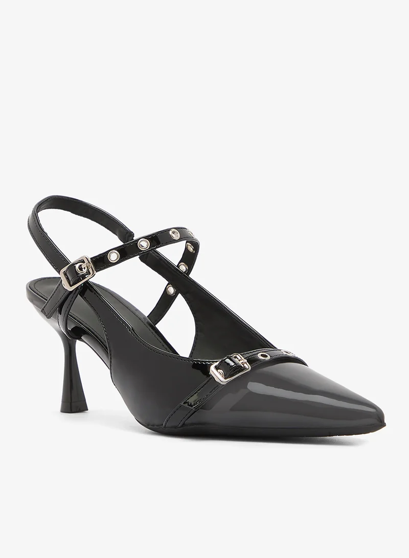 ايلا حذاء بكعب عالٍ بحزام خلفي