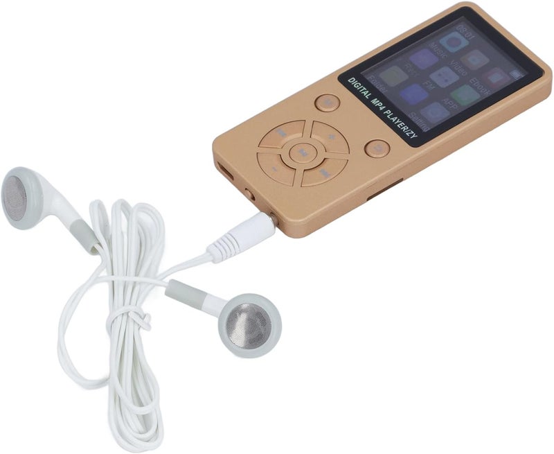 مشغل MP3 MP4 بشاشة ملونة بحجم 1.8 بوصة، مشغل موسيقى محمول عالي الدقة (ذهبي) - Image 2