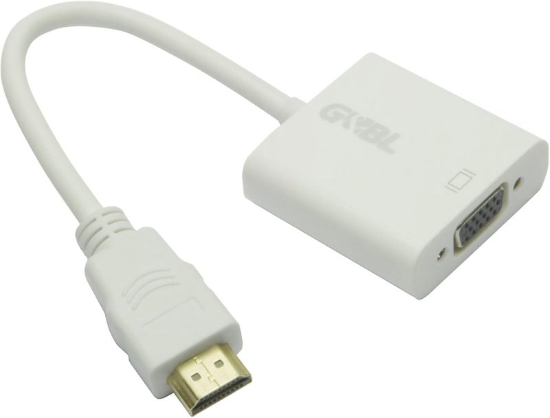 G&BL ADHDMIVGA HDMI to VGA Adapter - White, 1080p