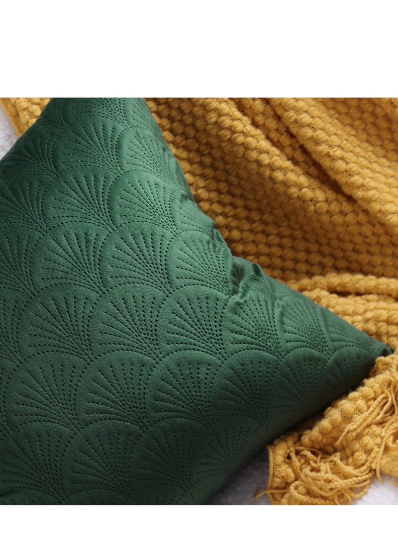 Generic Pack of 2, Noble Green Leaves Decorative Square Throw Pillow Cover Cushion Covers Pillowcase, Home Decorations for Sofa Couch Bed Chair 18x18 Inch(45x45 cm)  - Image 2