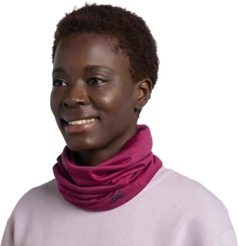 Buff Merino Lightweight Multifunctional Scarf in Magenta - Image 3