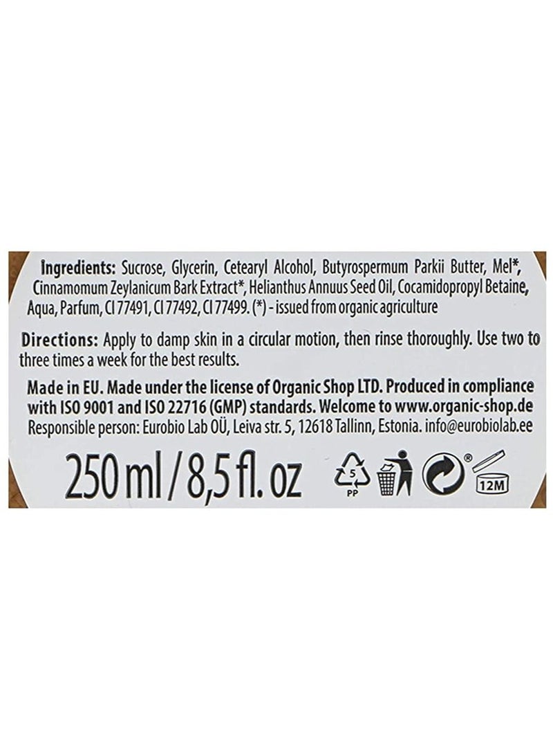 Organic Shop Natural Body Scrub Honey and Cinnamon 250ml - Image 5