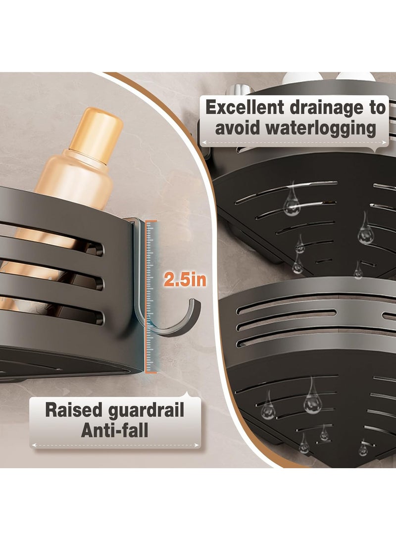 JOYBOS رف تخزين الحمام الخالي من الثقب، رف تخزين متكامل، رف تخزين المرحاض، رف تخزين بطبقة مزدوجة باللون الرمادي - Image 4