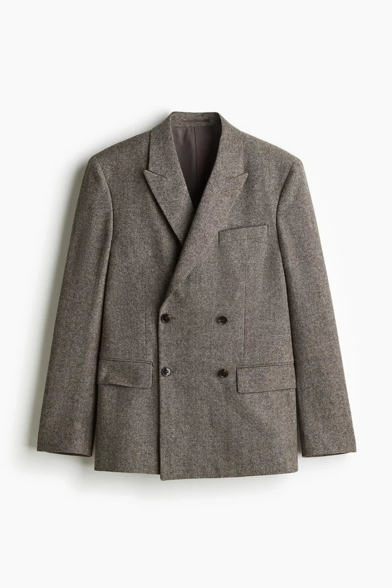 H&M Regular Fit Wool-Blend Double-Breasted Jacket