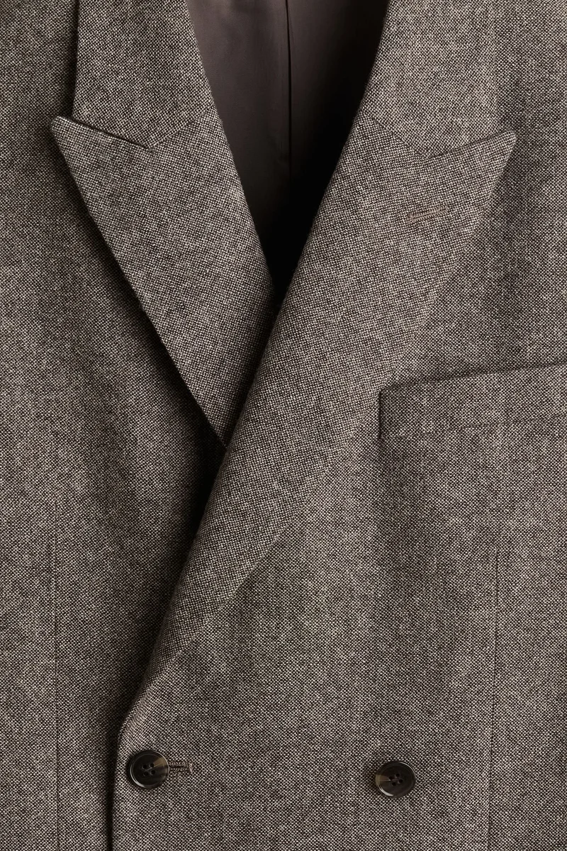 H&M Regular Fit Wool-Blend Double-Breasted Jacket