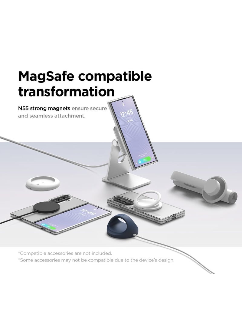 TEMPO Transparent Magnetic Case for Samsung Galaxy Z Fold 8 Ultra Cellphone, Compatible with Magsafe Wireless Charger Hard PC Clear Crystal Cover,Slim Fit, Shockproof - Image 3