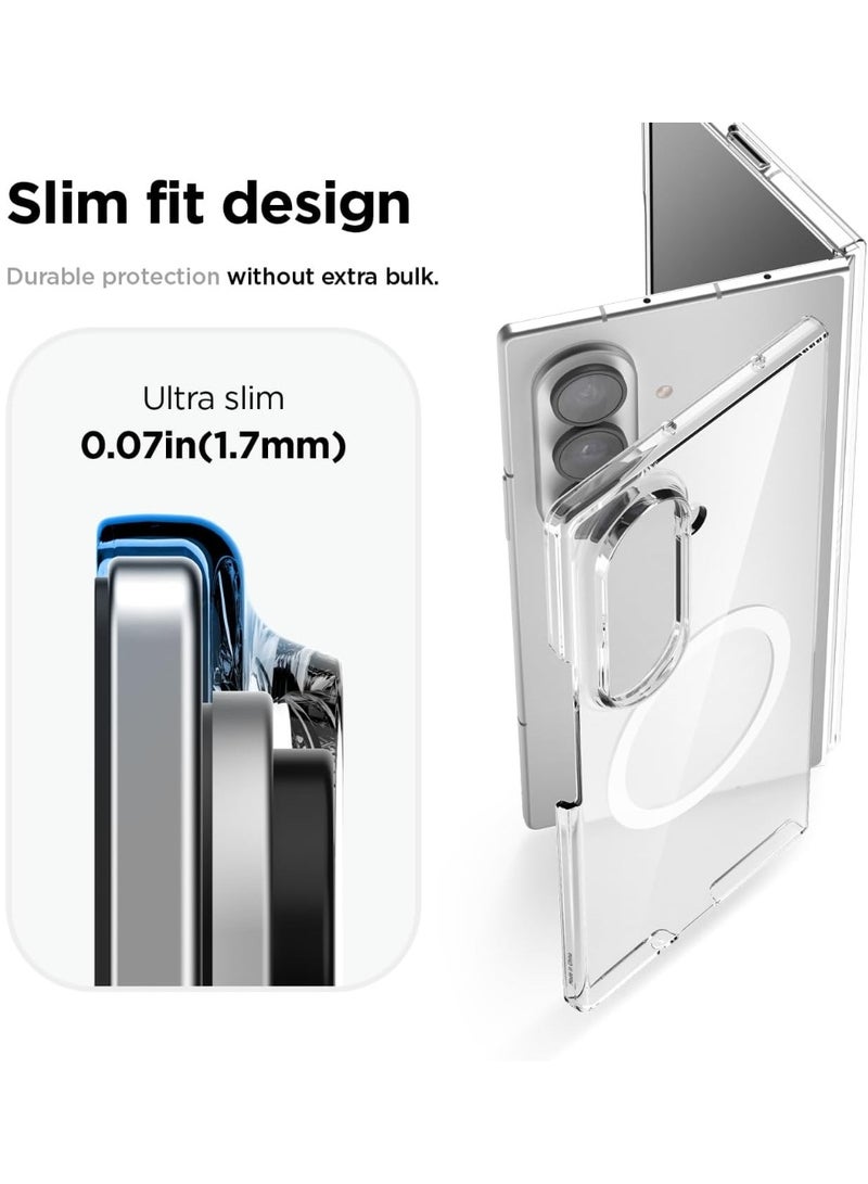 TEMPO Transparent Magnetic Case for Samsung Galaxy Z Fold 8 Ultra Cellphone, Compatible with Magsafe Wireless Charger Hard PC Clear Crystal Cover,Slim Fit, Shockproof - Image 5