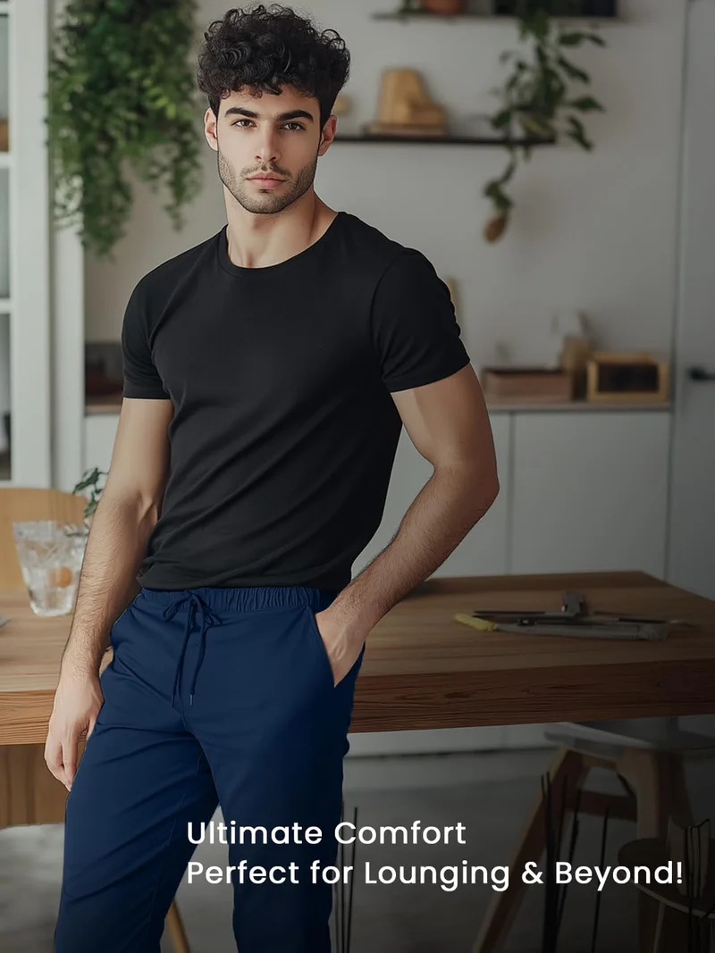 نوبيرو Navy Blue Joggers for Men