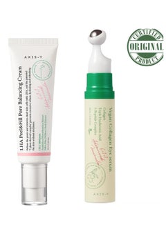 AXIS-Y AXIS Y Vegan Collagen Eye Serum 10ml & AXIS Y Dark Spot Correcting Glow Serum 30ml – Hydrating, Anti-Aging, and Brightening Formulas for Puffy Eyes, Dark Circles 