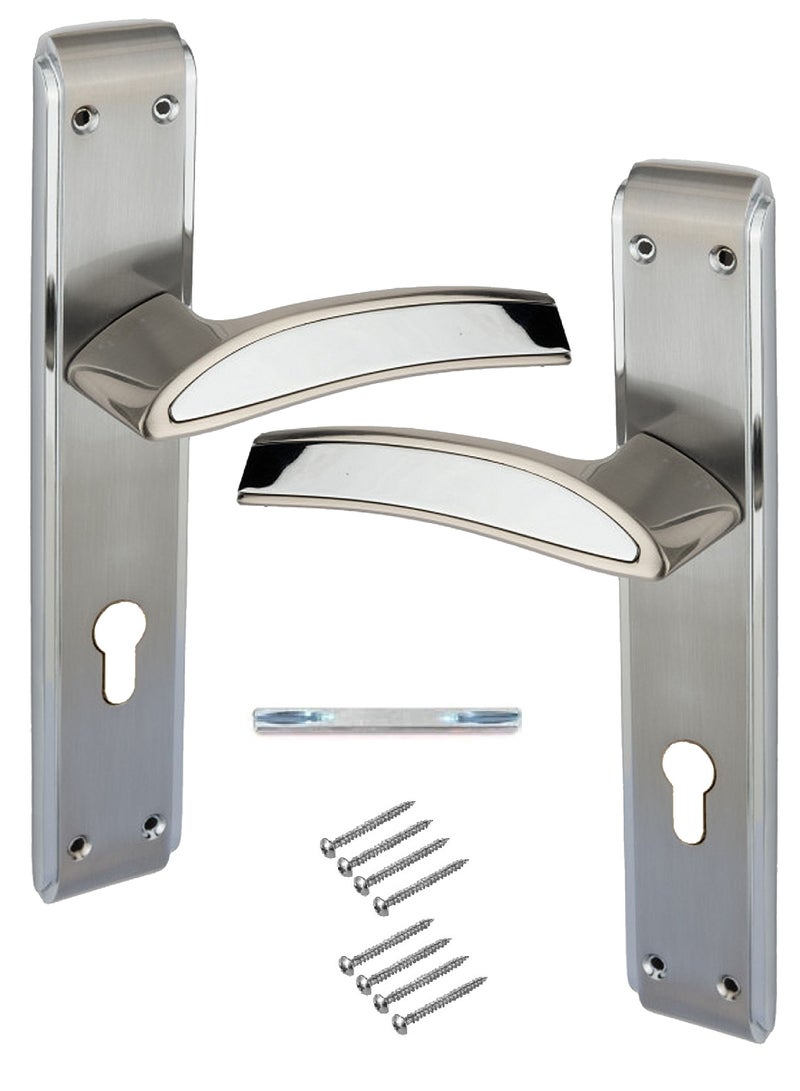 Pair Of Heavy Duty Door Handles Silver Colour