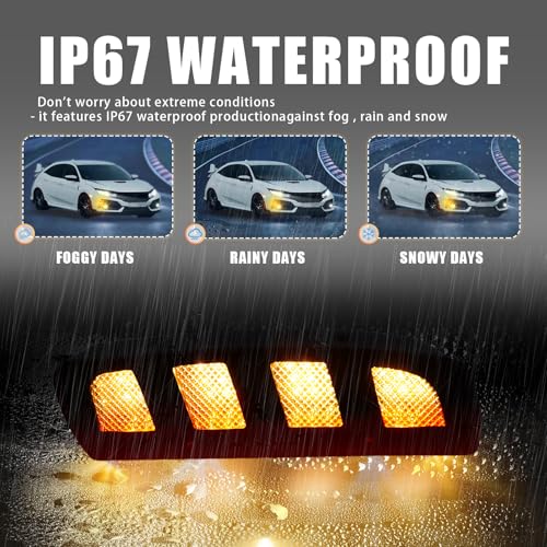 BINQIGOO LED Daytime Running Light Front Bumper Fog Light, Switchback White DRL Amber Sequential Turn Signal, Compatible with Honda Civic Type R 2017-2021 - Image 3