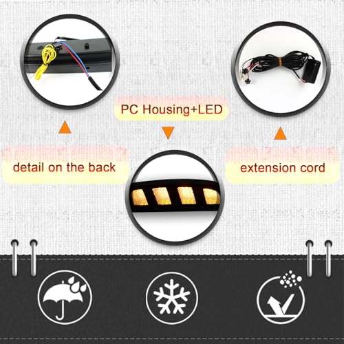 BINQIGOO LED Daytime Running Light Front Bumper Fog Light, Switchback White DRL Amber Sequential Turn Signal, Compatible with Honda Civic Type R 2017-2021 - Image 4
