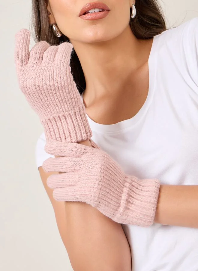 Styli Solid Knitted Gloves