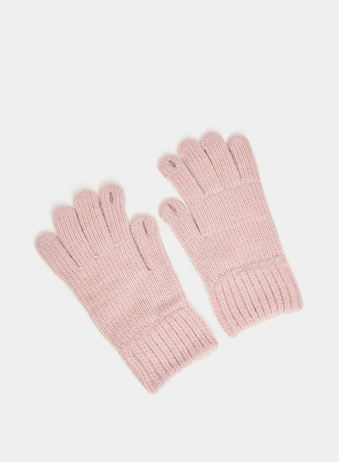 Styli Solid Knitted Gloves