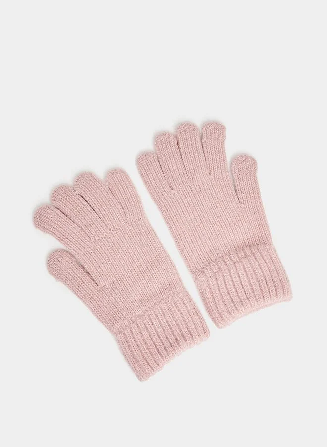 Styli Solid Knitted Gloves