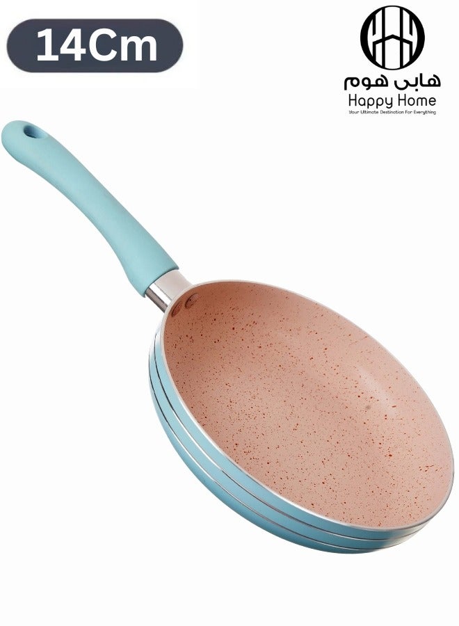 Happy Home Granite Frying Pan, Non-Stick Cooking Pan for Cooking Steaks, Fried Eggs, Beef, Pancakes - 14cm - Image 1
