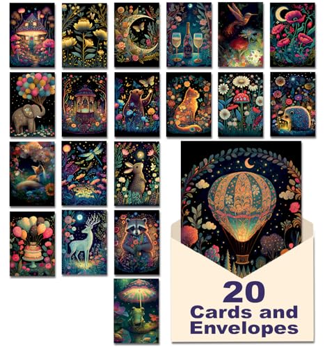 Leanin' Tree Night Garden - Made in USA - 20 All Occasion Cards Assortment Box with Envelopes, Greeting Cards Assortment Box, Includes Birthday, Thank You, Blank, Encouragement, Anniversary and more - Image 1