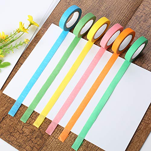 Baijixin Colored Masking Tape - 12 Colors Painters Tape Decorative Paper for Kids Teachers School Artists Labeling, Drafting, Scrapbooking (12mm x10m) - Image 3