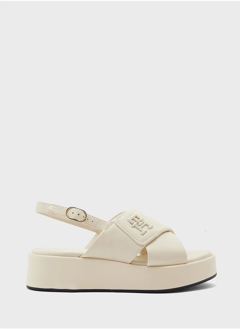 تومي هيلفيغر Logo Padded Leather Sandals