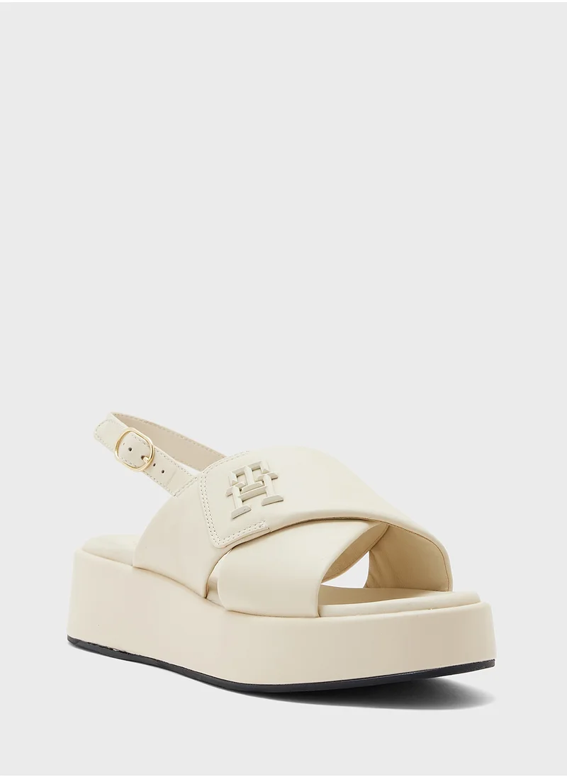 تومي هيلفيغر Logo Padded Leather Sandals