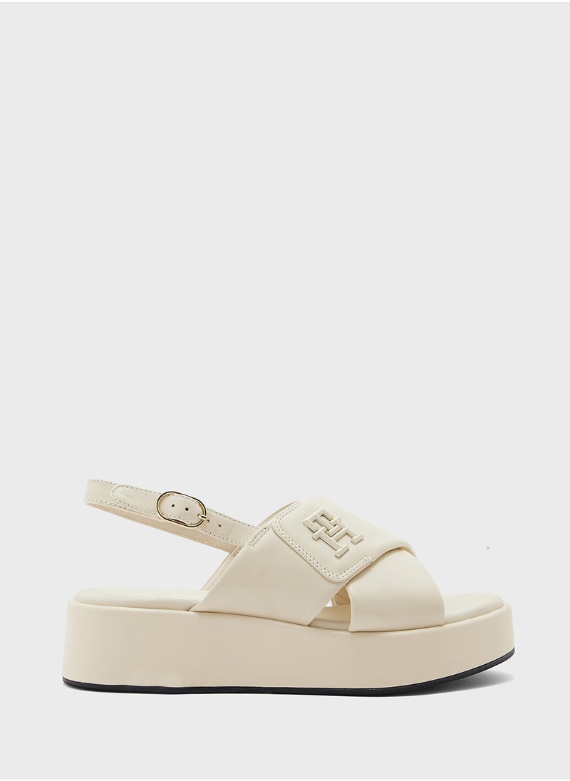 TOMMY HILFIGER Logo Padded Leather Sandals  - Image 1