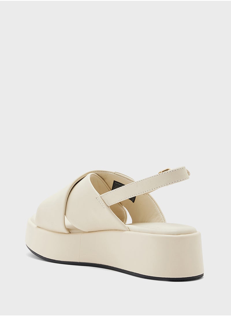 TOMMY HILFIGER Logo Padded Leather Sandals  - Image 3