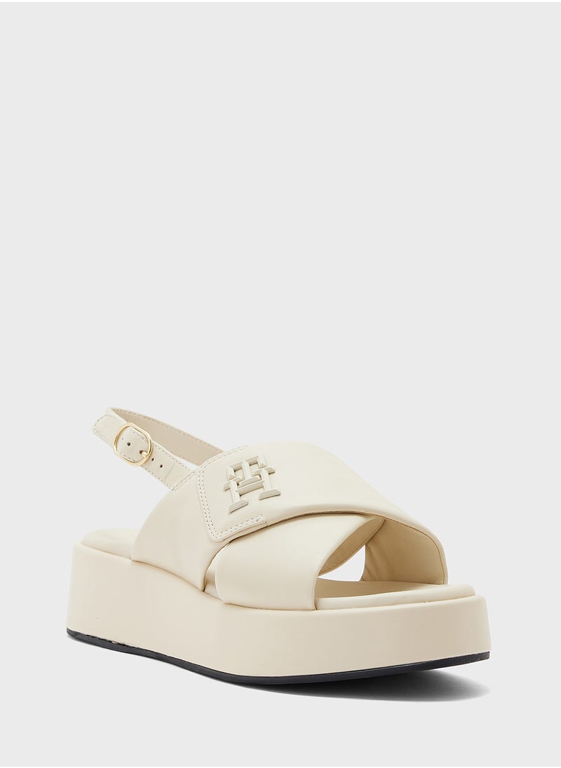 TOMMY HILFIGER Logo Padded Leather Sandals  - Image 2