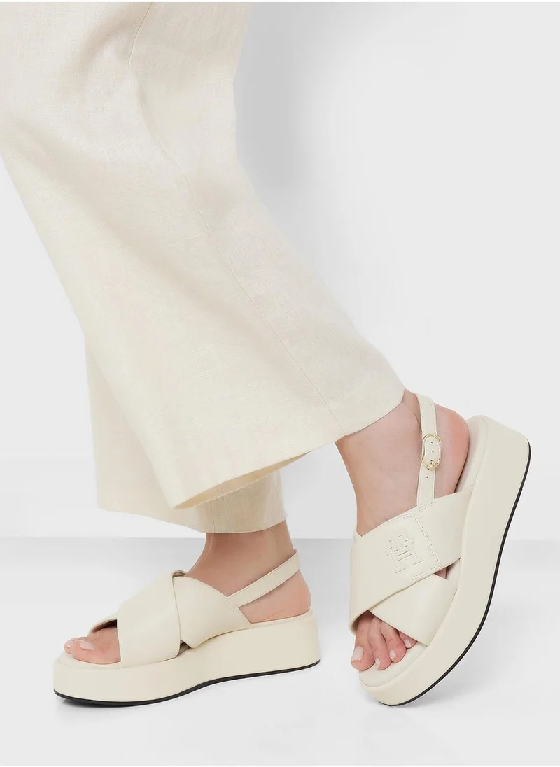 تومي هيلفيغر Logo Padded Leather Sandals