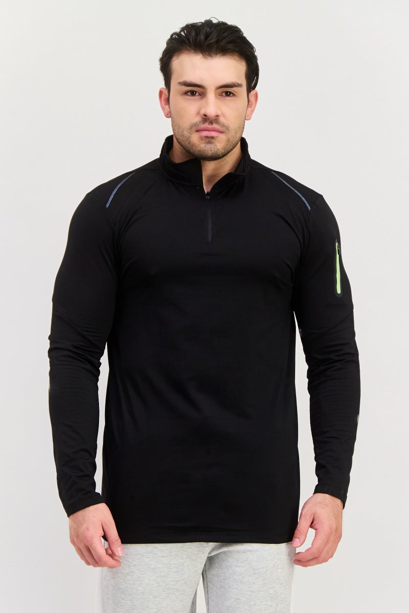 RBX Men Sportswear Fit Long Sleeve Training Jersey,  Black - Image 1