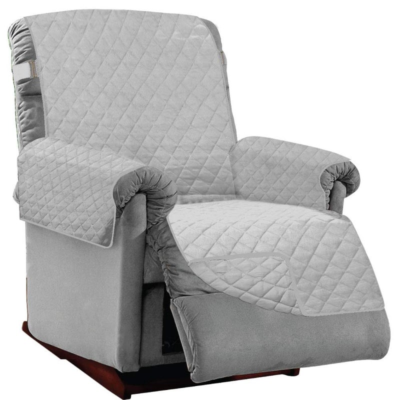 Sofa Shield Sofa Shield Patented Recliner Slip Cover  Large Cushion Protector  Reversible Stain and Dog Tear Resistant Slipcover  Quilted Microfiber 28??Seat  Washable Covers for Dogs Pets Kids  Light Gray - Image 5