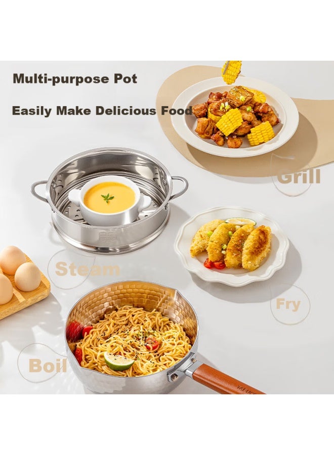 Tafuco Yukihira Pot 316l Stainless Steel Milk Pot Baby Food Soup Pot Small Instant Noodle Steaming Cooking Pot Food Grade Universal T3106 - Image 2