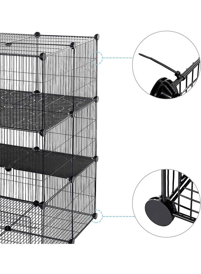 Large Cat Cage  DIY Small Animal Playpen Indoor Detachable Metal Wire Cat Enclosures Kennels Large Exercise Place for 1-3 Cats Rabbit Ferret Small Animals - Image 3