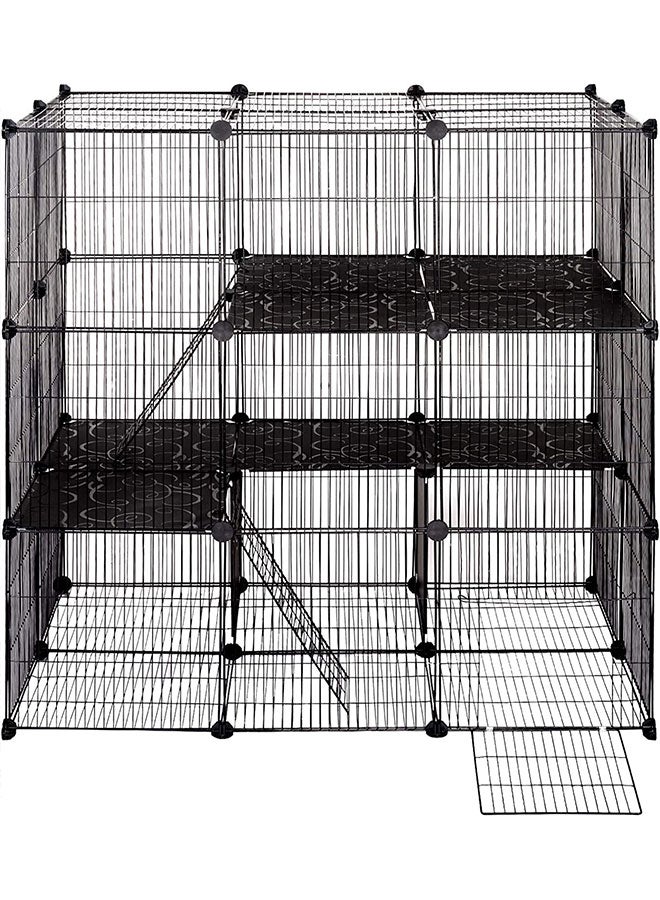 Large Cat Cage  DIY Small Animal Playpen Indoor Detachable Metal Wire Cat Enclosures Kennels Large Exercise Place for 1-3 Cats Rabbit Ferret Small Animals - Image 2