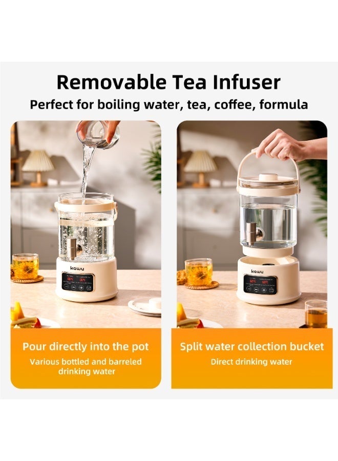 Kawu 2026 New Electric Kettle, 2.5L Multifunctional Glass Tea Kettle with Temperature Control and Auto Shut-Off - Image 2