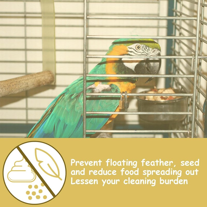 Shappy Adjustable Bird Cage Net Cover Bird Cage Seeds Feather Catcher Soft Rock Guard Nylon Mesh Net for Parrot Parakeet Macaw Round Square Cages (Yellow, 118 x 15 inches/300 x 37 cm) - Image 5