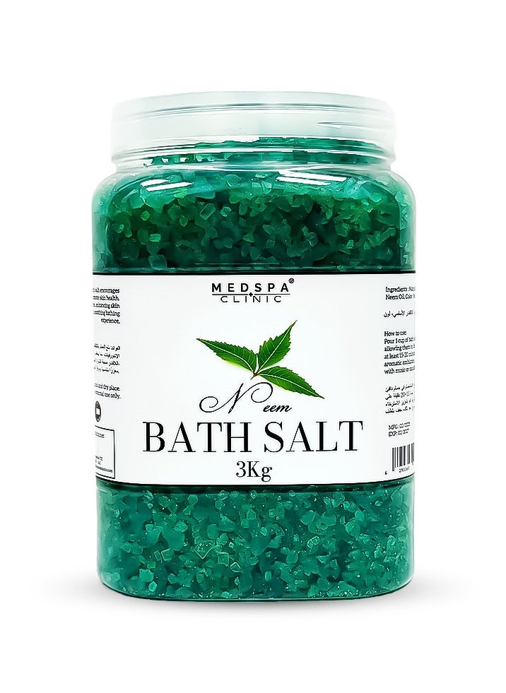 MEDSPACLINIC Neem Salt Bath Soak 3KG of Natural Relaxation Calming, Restorative, Aromatherapy for Sleep and Beauty  - Image 1