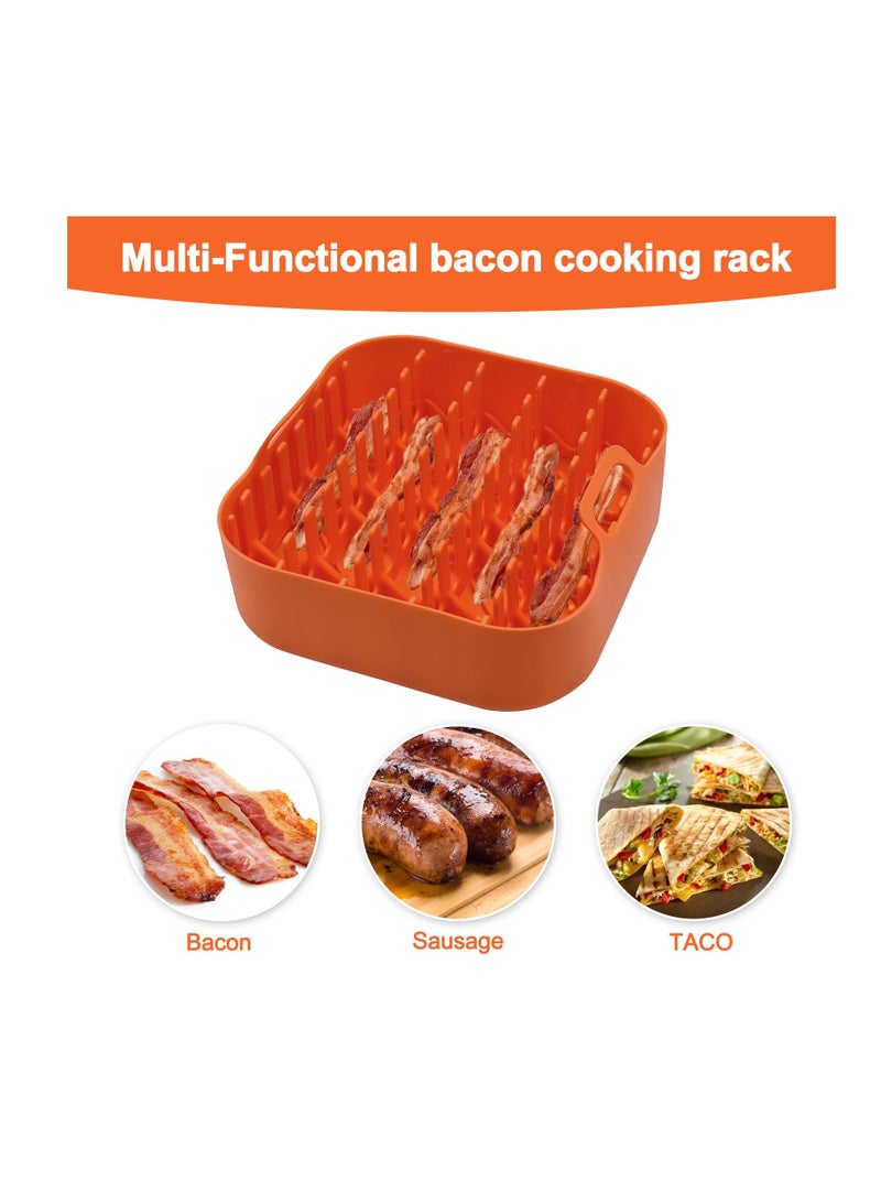 NonStick Silicone Microwave Cooker Tray for Easy Cooking, Grease Catcher and Air Fryer Accessory for Sausages and Pizza Rolls - Image 4