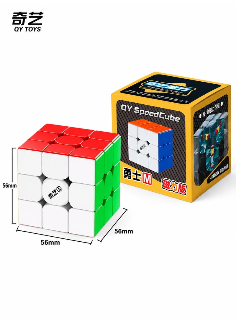 كي يي مكعب QY TOYS Warrior M مغناطيسي 3×3، مكعب سرعة 56 مم بدون ملصقات، أحجية سحرية سريعة وسلسة الدوران، لعبة ذكاء ومنطق تعليمية للتدريب والمنزل والمدرسة والسفر - Image 2