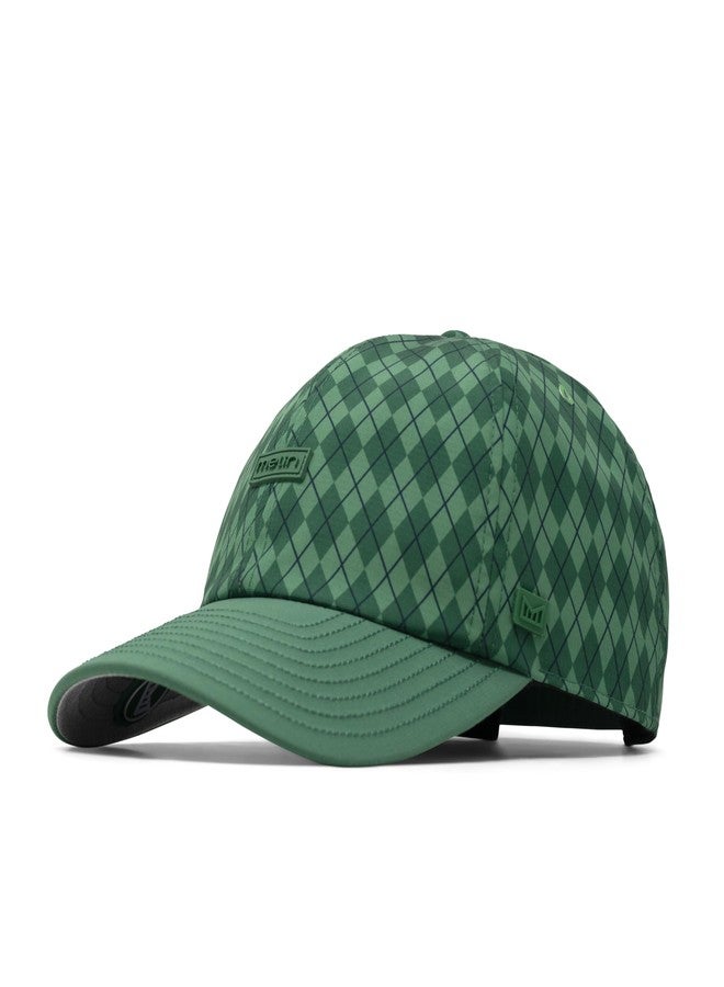 melin Legend Links Hydro, Green Argyle, Men's Performance Dad Hat, Water-Resistant Fitted Baseball Caps for Men & Women, Golf, Running, or Workout Hat, Medium-Large - Image 1