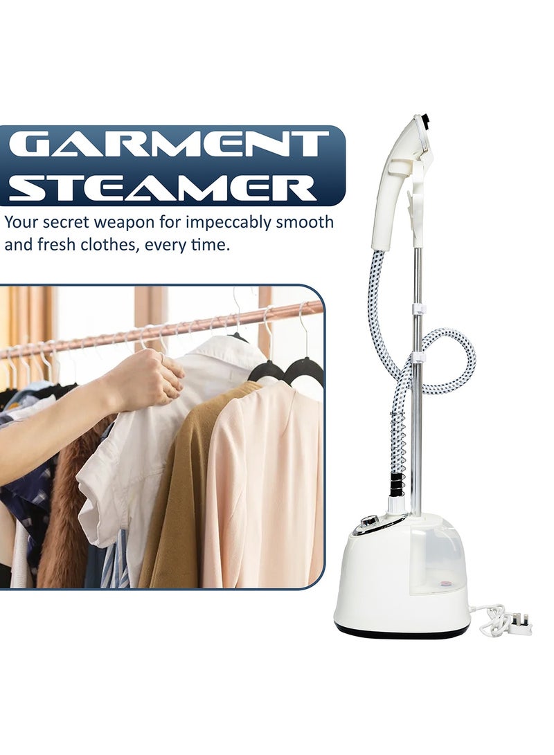 NIKAI Garment Steamer With Suit Hanger System, 2 Steam Levels, Overheating Protection, Wrinkle-Free, High-Quality Telescopic Poles, 50Min Steam, Ideal For Home And Business Use 1.6 L 1800 W NGS566AX White - Image 2