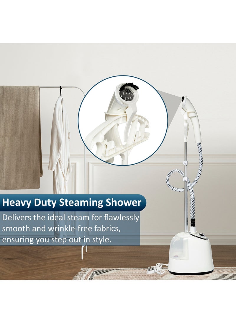 NIKAI Garment Steamer With Suit Hanger System, 2 Steam Levels, Overheating Protection, Wrinkle-Free, High-Quality Telescopic Poles, 50Min Steam, Ideal For Home And Business Use 1.6 L 1800 W NGS566AX White - Image 4