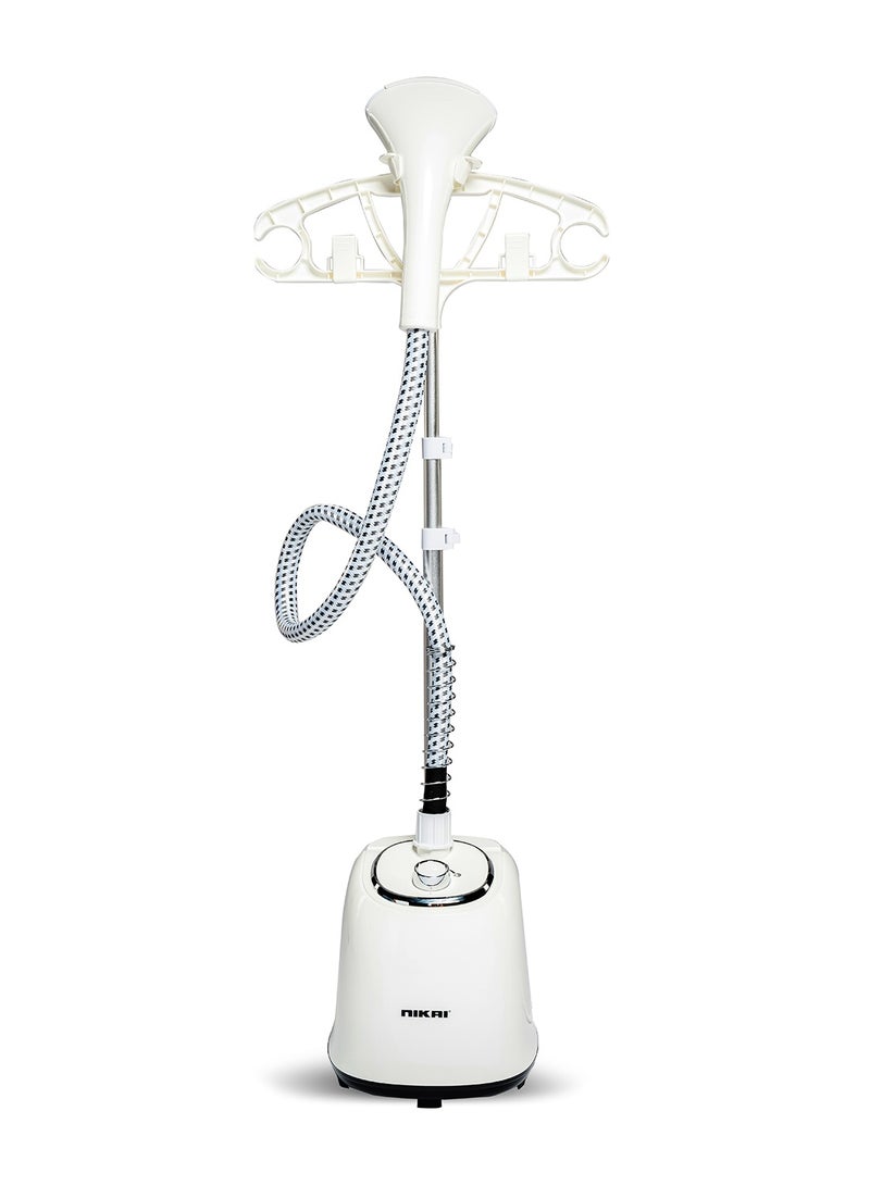NIKAI Garment Steamer With Suit Hanger System, 2 Steam Levels, Overheating Protection, Wrinkle-Free, High-Quality Telescopic Poles, 50Min Steam, Ideal For Home And Business Use 1.6 L 1800 W NGS566AX White - Image 1