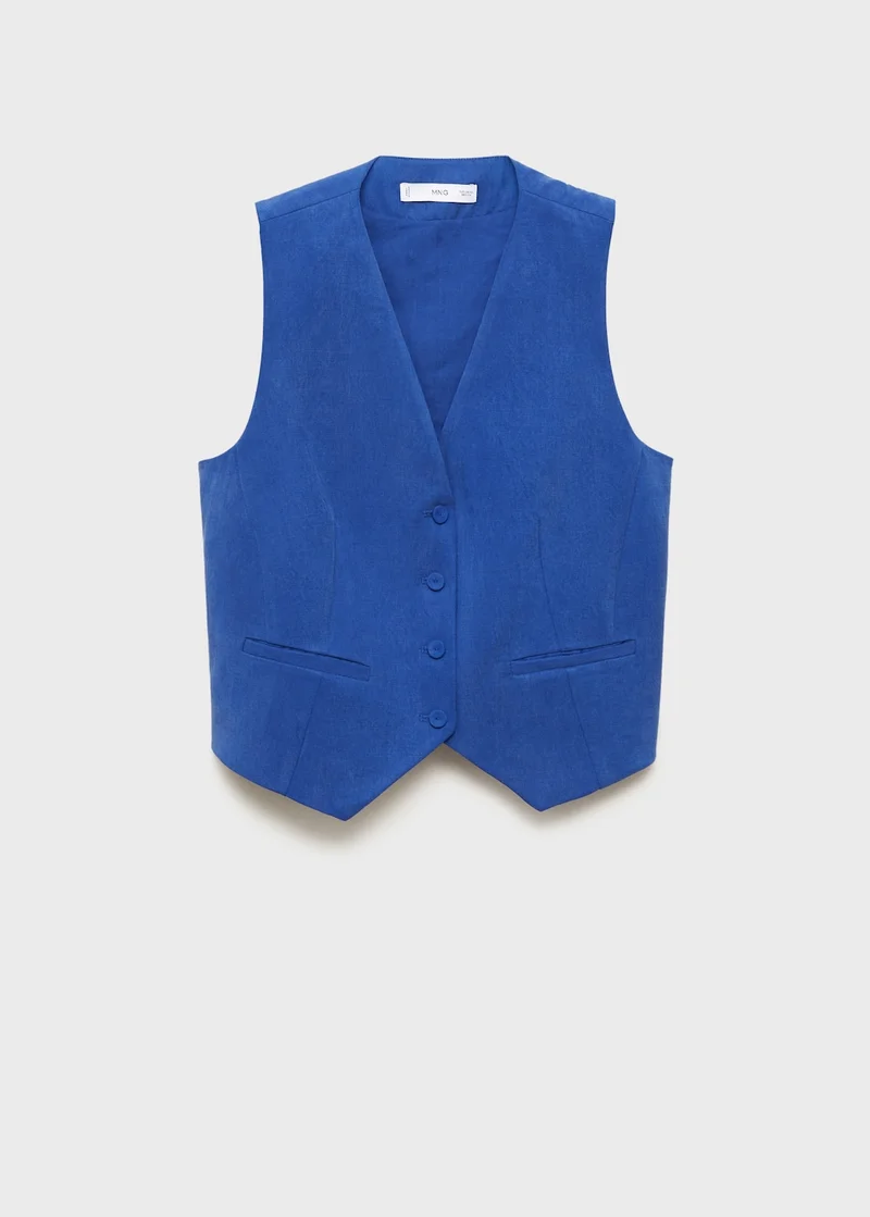 MANGO Straight Lyocell Suit Waistcoat