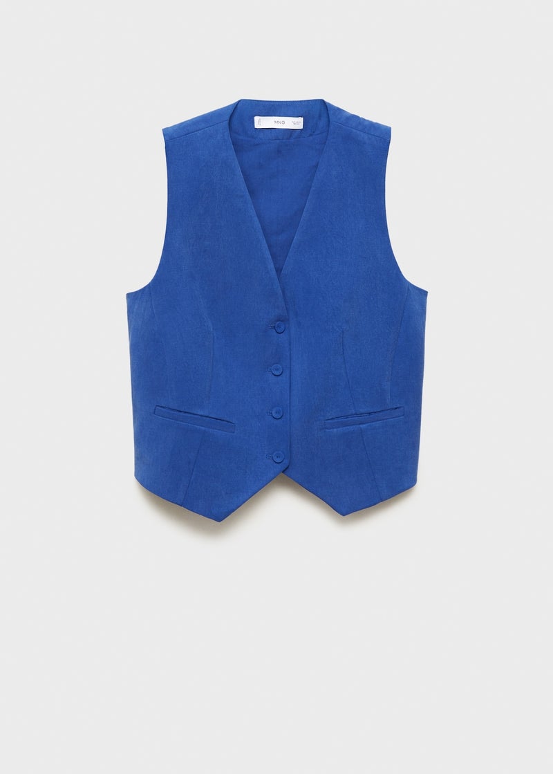 MANGO Straight Lyocell Suit Waistcoat  - Image 5