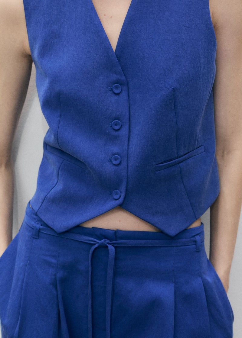 MANGO Straight Lyocell Suit Waistcoat  - Image 3