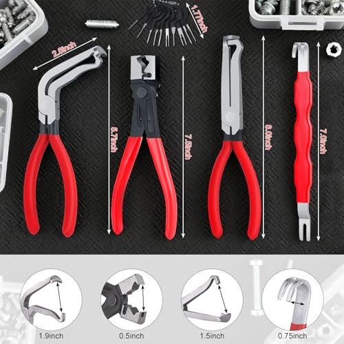 Huiguli 4 Pieces Electrical Disconnect Pliers for Cars, Automotive Electrical Plug with 8 Pcs Terminal Removal Tools, Connector Disconnect Tool and Connector Separator and Hose Clamp Pliers - Image 2