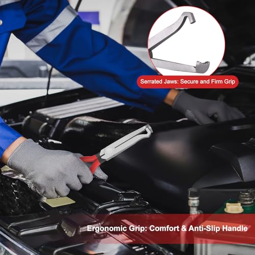 Huiguli 4 Pieces Electrical Disconnect Pliers for Cars, Automotive Electrical Plug with 8 Pcs Terminal Removal Tools, Connector Disconnect Tool and Connector Separator and Hose Clamp Pliers - Image 3