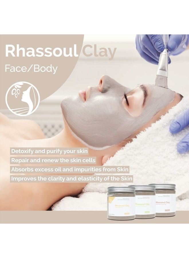 Fatima's Garden Rhassoul Clay, 100% Natural Moroccan Ghassoul Clay Powder for Face, Hair & Hammam; enriched with Argan and 6 herbs, cleansing & softening & purifying for hamam - 35oz/1Kg - Image 2