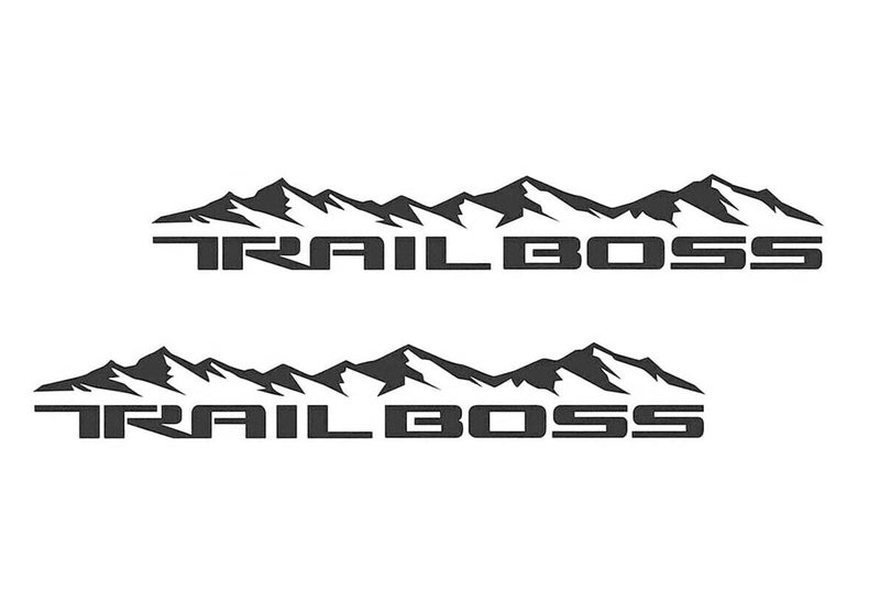 2Pc Mountain Trail Boss Decals Stickers Replacement for 20192023 Silverado 1500 2500 Z71 RST Black