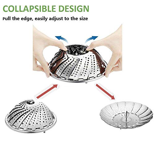 SYGA Stainless Steel Vegetable Steamer Basket/Insert for Pots, Pans, Crock Pots & More. 7.5" to 11" - Image 4